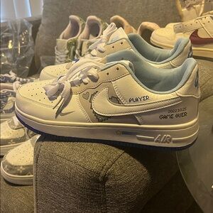 Nike Air Force 1 "GAMER" Low Women's Sneakers. Blue /White.